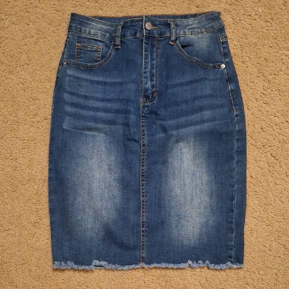 SHEIN Blue Knee-Length Pencil Skirt for Casual Wear